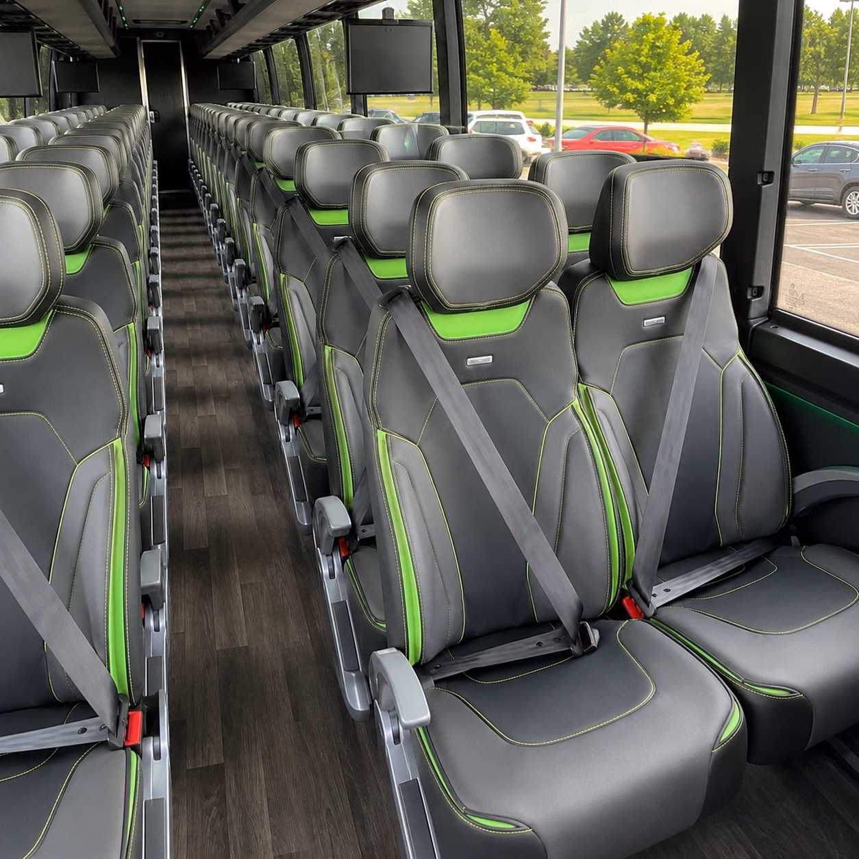56 passenger charter bus interior
